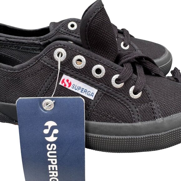 Superga Womens 2750 Cotu Nero Classic Black Canvas Sneakers Size 37 New With Box - Picture 7 of 11